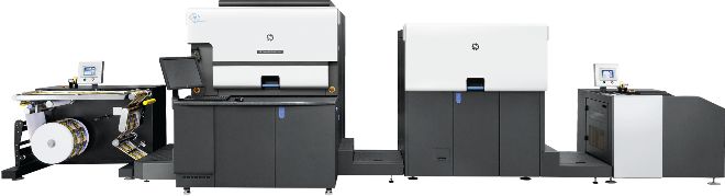 HP Indigo 6K roll-fed digital label press on the Bee Star Labels floor